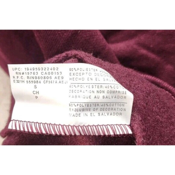 Champion Sweatshirt Womens Sm Crewneck Pullover Burgundy Logo Fleece - Picture 7 of 8